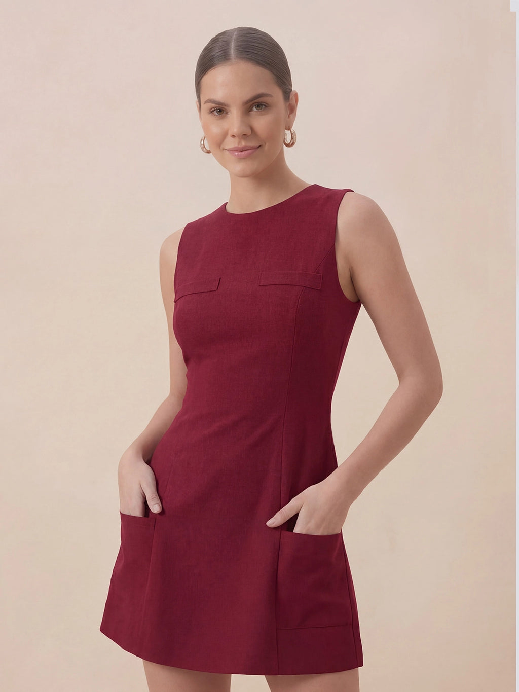 Valentine's Day Exclusive -Sleeveless mini dress with pockets
