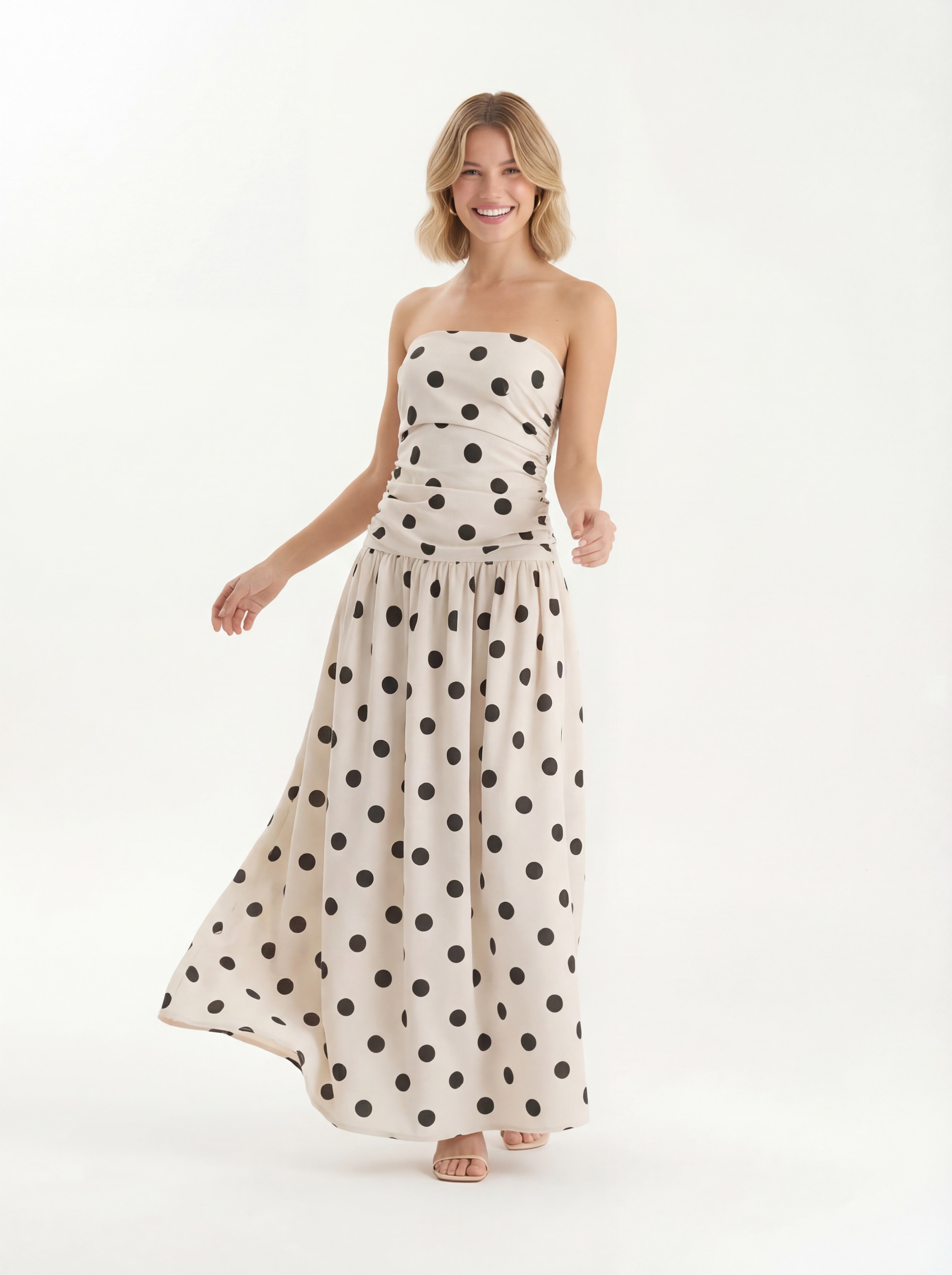 Speckled Linen-Blend Dress