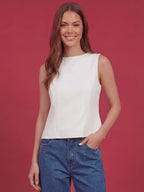Valentine's Day Exclusive -The Bow Back Tank Top in White