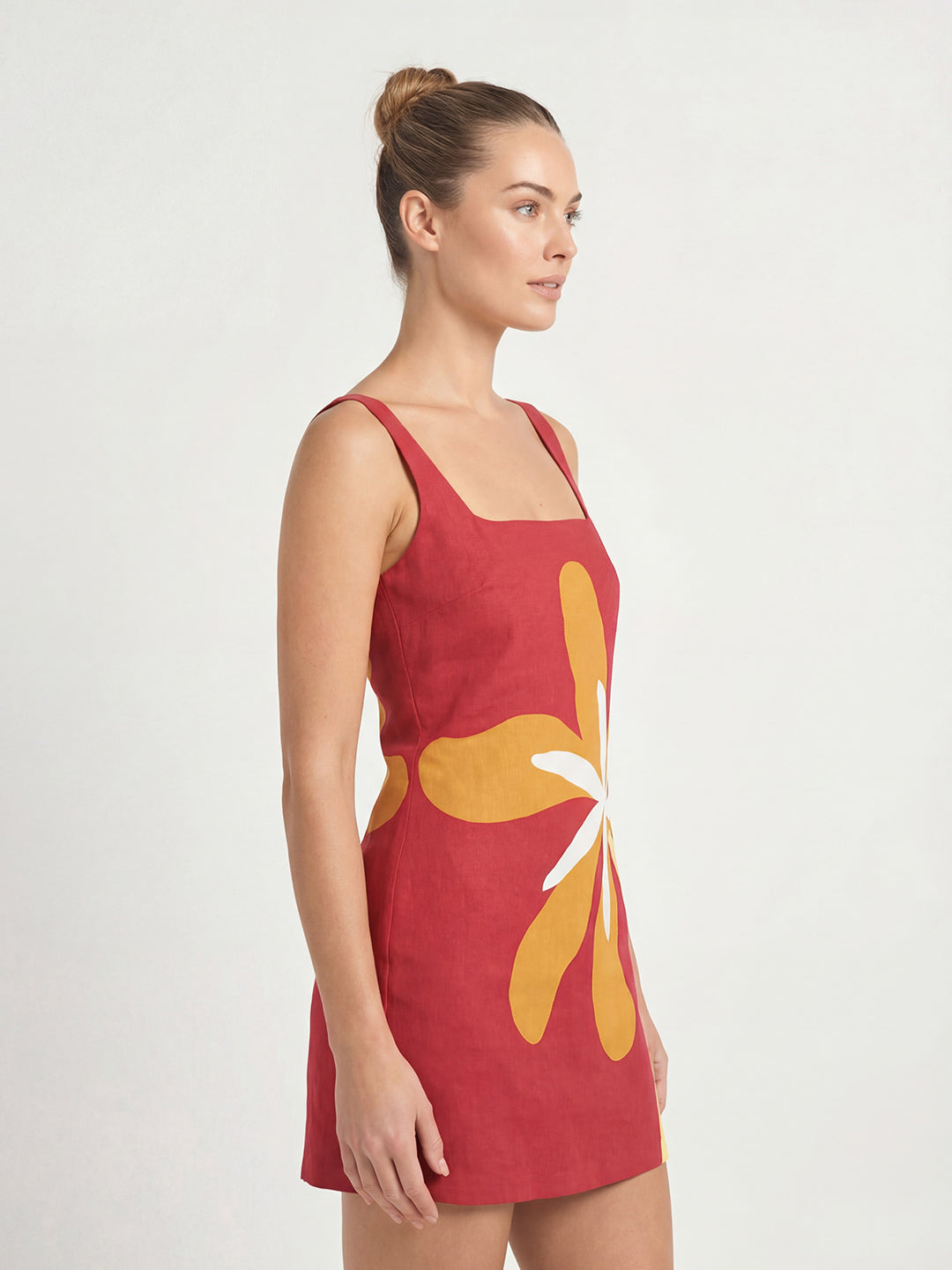 Square Neck Slim Fit Mini Dress