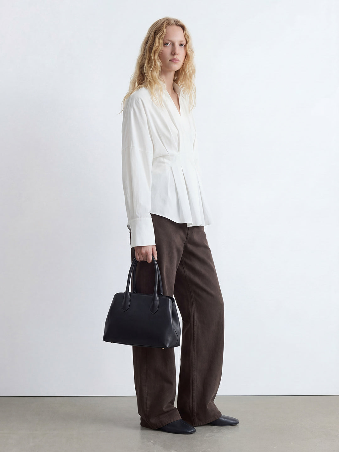 Ruched Cotton Blouse