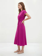 Twist Cotton Midi Dress