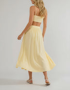 A-line Satin Midi Skirt
