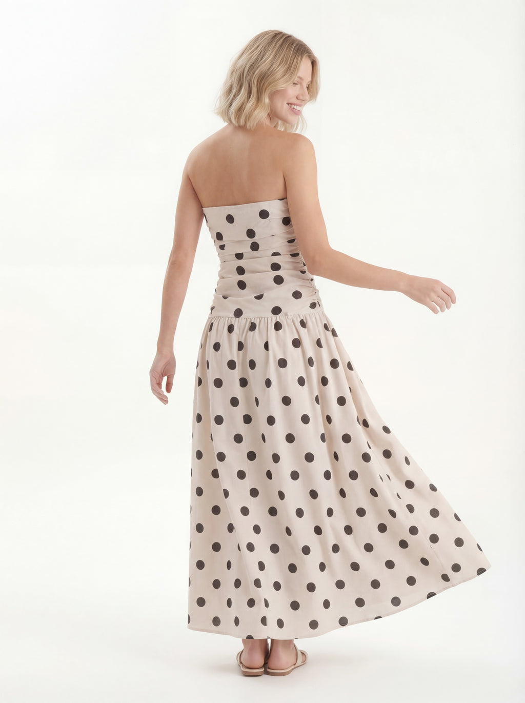 Speckled Linen-Blend Dress