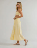 A-line Satin Midi Skirt