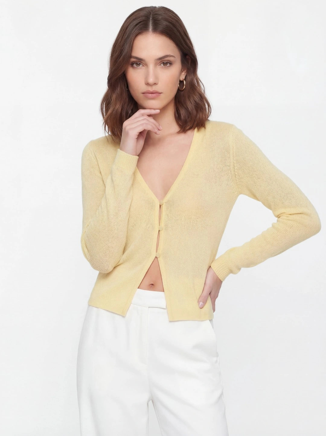 Sheer Knit Long Sleeve Cardigan Main image