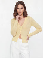 Sheer Knit Long Sleeve Cardigan