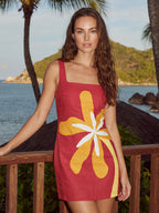 Square Neck Slim Fit Mini Dress