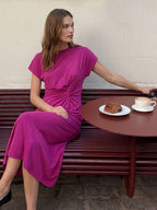 Twist Cotton Midi Dress