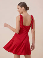 Valentine's Day Exclusive -Ribbed Square-Neck Mini Dress
