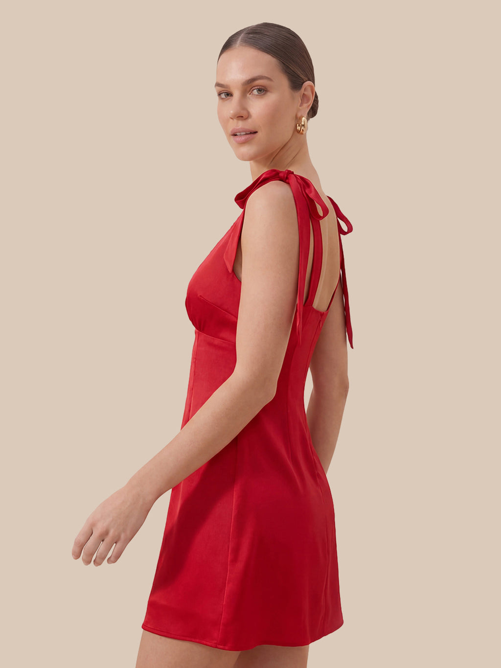 Valentine's Day Exclusive -Ribbed Square-Neck Mini Dress