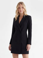 Double-breasted mini suit dress